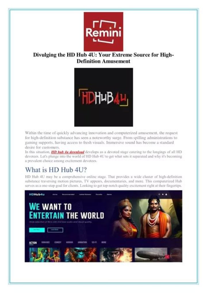 HD Hub 4U Free: Your Ultimate Destination for Entertainment