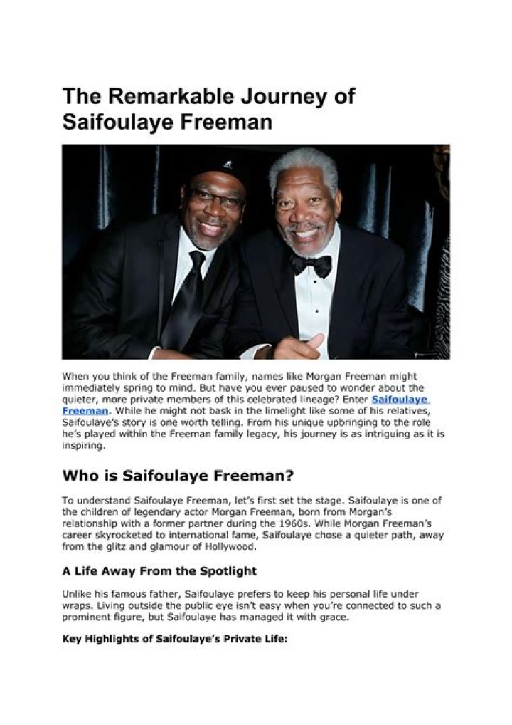 Saifoulaye Freeman: A Rising Star in the Entertainment Industry