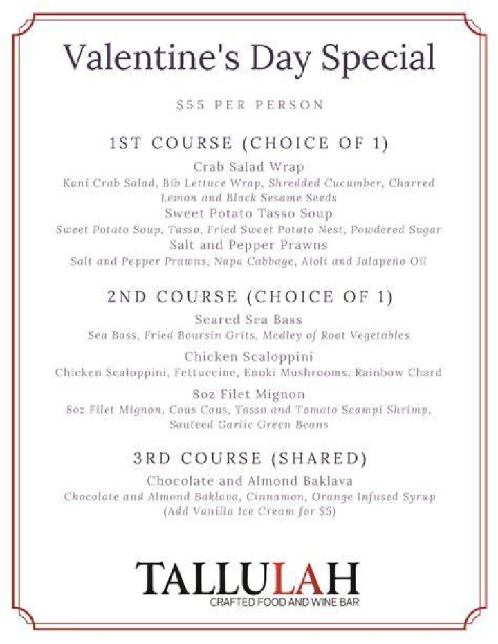 Tallulah Restaurant Menu: A Gourmet Journey of Flavors and Experiences