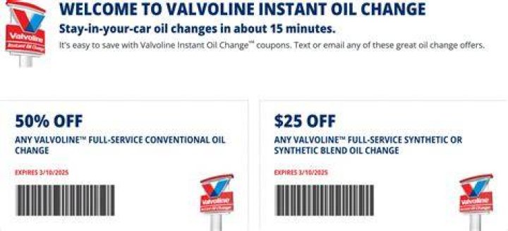Valvoline Instant Oil Change Coupons: Save Up to 50% Off!